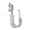 HPHACSSBC Series J-Hook - Composite Wide Base Hook with screw-on spring steel beam clamp for flanges up to 1/2" thick, swivels 360°