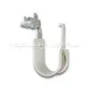HPHFM24 Series J-Hook - Composite Wide Base Hook with knock-on spring steel beam clamp for flanges 1/8 - 1/4" thick, swivels 360°