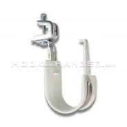 HPHACPBC Series J-Hook - Composite Wide Base Hook with screw-on steel press beam clamp for flanges up to 1/2" thick, swivels 360°