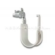 HPHFM24 Series J-Hook - Composite Wide Base Hook with knock-on spring steel beam clamp for flanges 1/8 - 1/4" thick, swivels 360°
