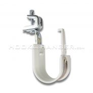 HPHACPBC Series J-Hook - Composite Wide Base Hook with screw-on steel press beam clamp for flanges up to 1/2" thick, swivels 360°
