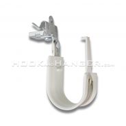 HPHFM58 Series J-Hook - Composite Wide Base Hook with knock-on spring steel beam clamp for flanges 5/16 - 1/2" thick, swivels 360°